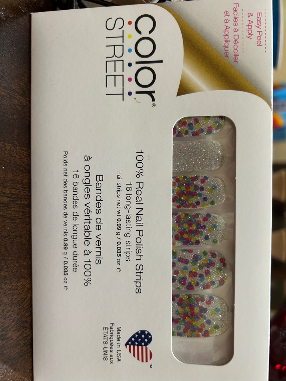 Color Street Frontline Heroes Glitter Nail Strips with Multicolor Confetti
